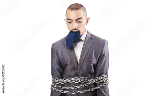 Photo: Arrested businessman in studio shooting Arrested businessman in studio shooting