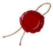 Red wax seal or stamp isolated