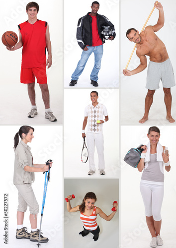 Photo: Collage of athletic people Collage of athletic people