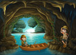 The two brave girls at the cave