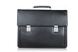 Black leather briefcase isolated on the white