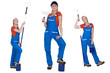 Multiple shot of female decorator