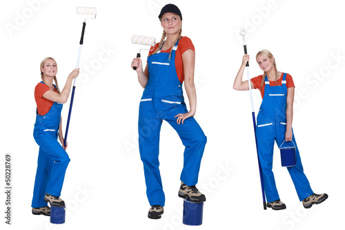 Photo: Multiple shot of female decorator Multiple shot of female decorator