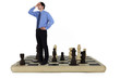 Man standing on a chess board