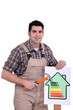 Man with an energy rating symbol