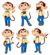 Different positions of a monkey