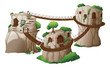 Tree houses with hanging bridges