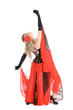 Young girl dancing spanish flamenco.