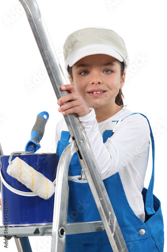 Photo: Girl dressed as a painter Girl dressed as a painter