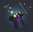 Magic hat vector on black