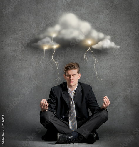 Photo: Businessman under stress concept Businessman under stress concept