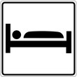 Schild weiß - Übernachtunsmöglichkeit