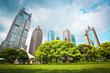 city greenbelt with modern buildings