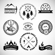 Camping labels set.