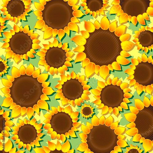 Vector: Sunflowers Pattern Background-Girasoli Sfondo-Vector Sunflowers Pattern Background-Girasoli Sfondo-Vector