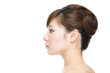 Beautiful asian woman on white background