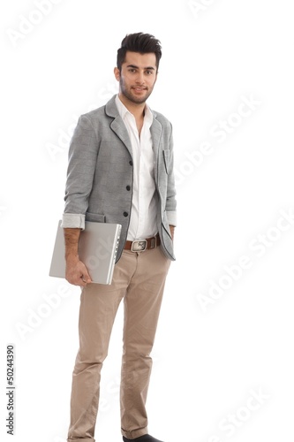 Photo: Casual young man with laptop Casual young man with laptop