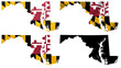 US Maryland state flag over map collage