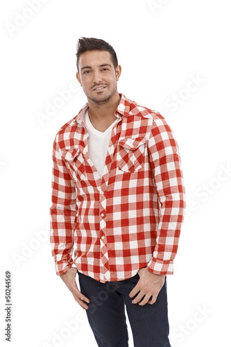 Photo: Casual young man in shirt and jeans Casual young man in shirt and jeans