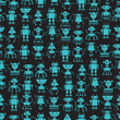 Cartoon robots seamless pattern.