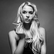 Photo: Beautiful lady with cigarette Beautiful lady with cigarette