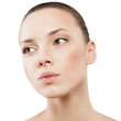 Beauty face of beautiful woman with clean fresh skin - isolated