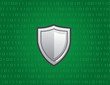Shield in front of green tech background