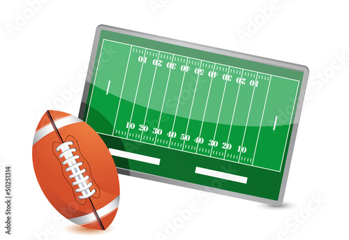 Illustration: Football field tactic table, Football balls Football field tactic table, Football balls