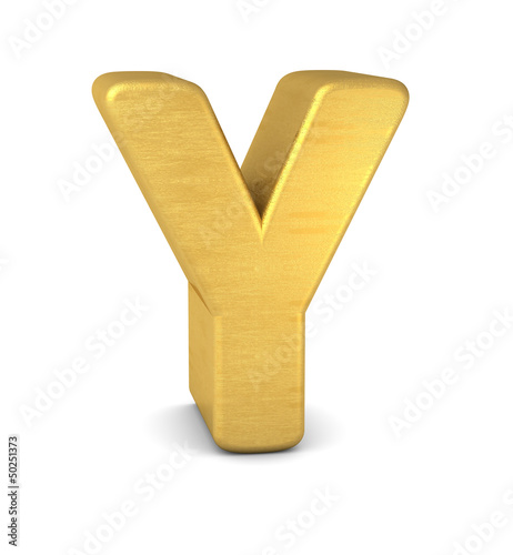 Illustration: buchstabe letter Y gold vertikal buchstabe letter Y gold vertikal