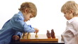 Two boys playing chess