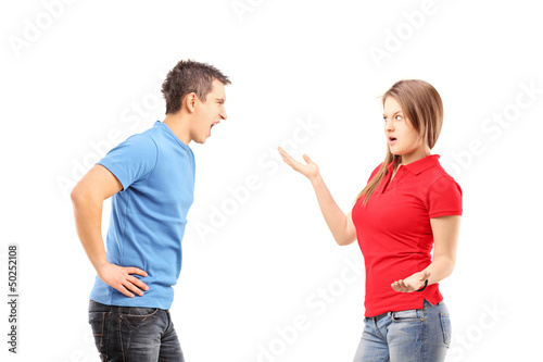 Photo: Young man and woman arguing Young man and woman arguing