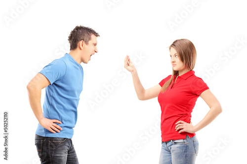 Photo: Young man and woman having an argument Young man and woman having an argument