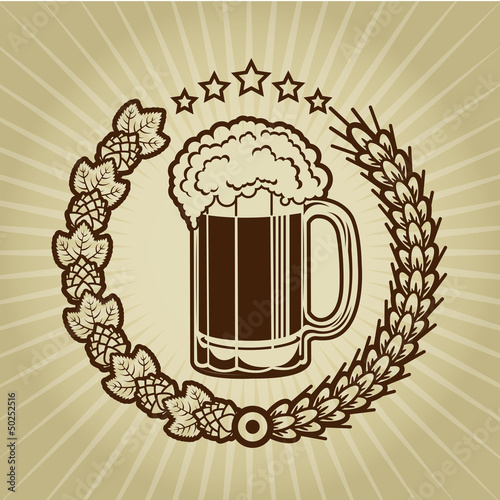 Vector: Vintage Beer Mug Seal Vintage Beer Mug Seal