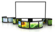 Filmstrip with blank TV