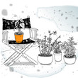 chairs and some potted plants
