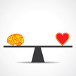 Compare mind with heart stock vector