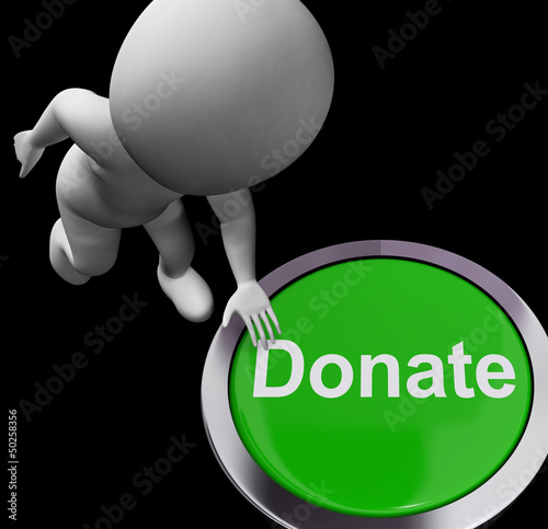 Illustration: Donate Button Shows Charity Donations And Fundraising Donate Button Shows Charity Donations And Fundraising
