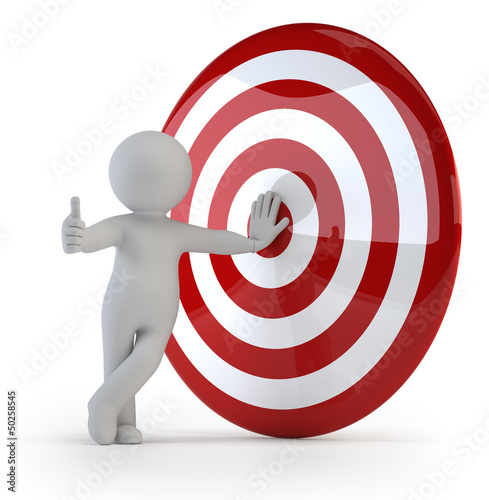 Illustration: 3d small people - at the goal 3d small people - at the goal