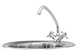 The kitchen water crane is isolated on a white background