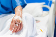 iv drip in woman hand