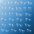 Glass letters, alphabet A-Z