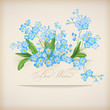 Vector: Blue Spring Flowers Forget-me-not Greeting Card Blue Spring Flowers Forget-me-not Greeting Card