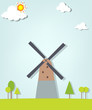 landscape with a windmill