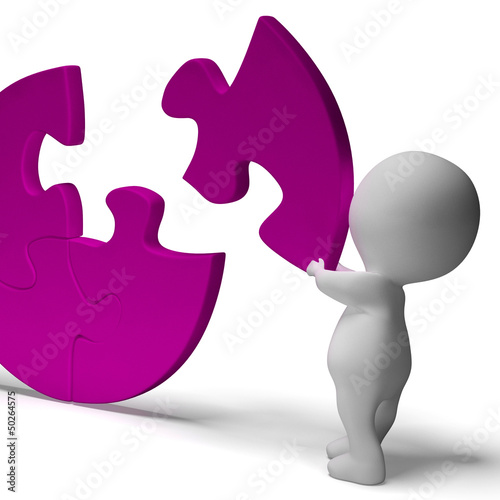Illustration: Completing Jigsaw Means Solution Completing Or Achievement Completing Jigsaw Means Solution Completing Or Achievement