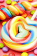 Colorful lollipops and smarties