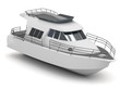 Illustration: Motorized pleasure boat isolated Motorized pleasure boat isolated