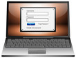 Illustration: Laptop mit Login Fenster Laptop mit Login Fenster