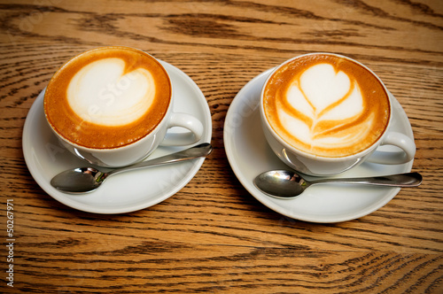 Photo: two cappuccino cups two cappuccino cups