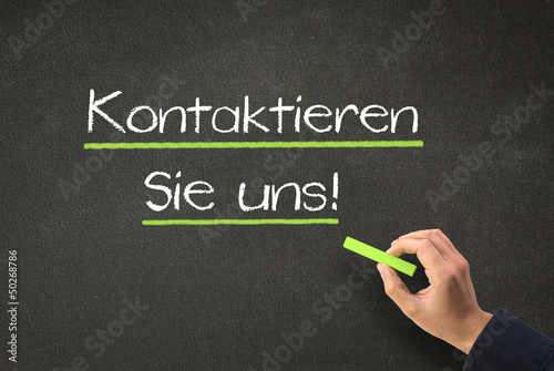 Photo: Kontaktieren Sie uns - Kreidetafel Kontaktieren Sie uns - Kreidetafel