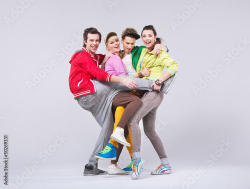 Photo: Two couples in funny position Two couples in funny position